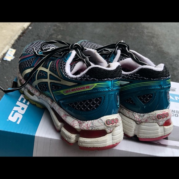 ASICS gel kayano 19 Women's Blue/Black Running Sneakers Size 7.5 - Picture 8 of 12